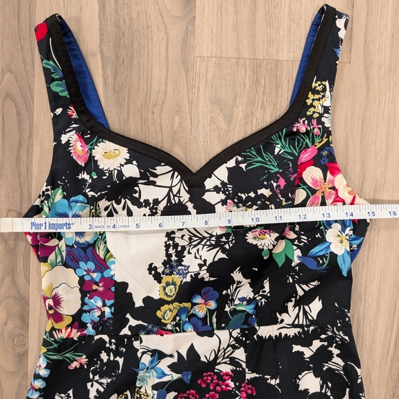 Anthropologie Leifnotes Chroma Shadow Floral Dress, Size 4 - Picture 6 of 10